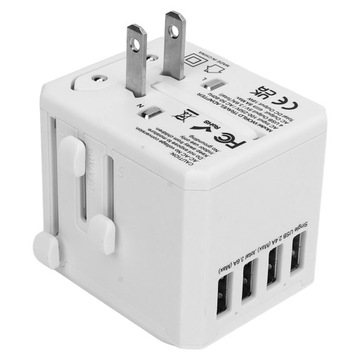 AC100V-240V 4 USB Универсальный портативный дорожный адаптер, международный
