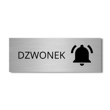 TABLICZKA PIKTOGRAM NAPIS DZWONEK 20x7.5CM DRUK UV TABLICA NA FURTKĘ DRZWI