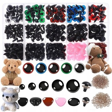 560SZT OCZY OCZKA NOSKI BEZPIECZNE DO ZABAWEK MASKOTKI 6-12MM