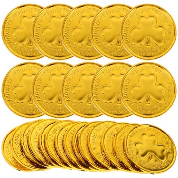 MONETY CZEKOLADOWE Koniczyny PREZENTOWE 100 SZT