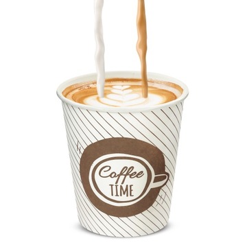 100 БУМАЖНЫХ КРУЖЕК для КОФЕ И ЧАЯ 4 дизайна