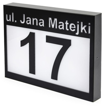 DUŻA TABLICZKA ADRESOWA Numer Domu 40x30 DYSTANSE