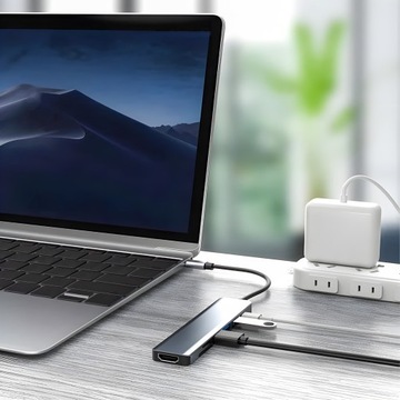 HUB ADAPTER ROZDZIELACZ USB-C 7W1 HDMI USB C 3.0 KART SD MICRO 100W 4K