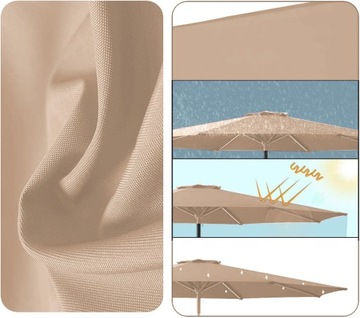 Wodoodporny Poszycie parasola ogrodowego 8 ramion 300cm brązowy