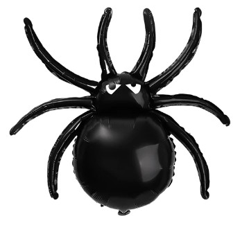 POTĘŻNY BALON FOLIOWY PAJĄK HALLOWEEN CZARNY 82CM DŁUGOŚCI 78CM SZEROKOŚCI