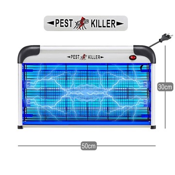 LAMPA OWADOBÓJCZA UV na KOMARY MUCHY OSY i inne OWADY 230V 50W SOLIDNA 2w1