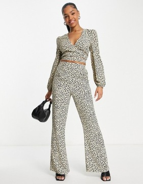 MISS SELFRIDGE BEŻOWE DZWONY ANIMAL PRINT (31)