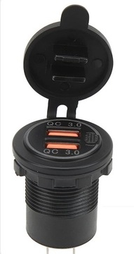 3.0 QC USB ŁADOWARKA SAMOCHODOWA GNIAZDO ON/OFF R