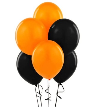 Balony pastelowe czarne pomarańczowe 10 cali Gemar