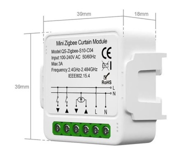 Интеллектуальный мини-модуль контроллера рулонных жалюзи и навесов ZigBee Tuya