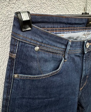 Massimo Dutti 40 stylowe granatowe spodnie jeansowe