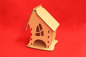 Dekoracje Las w szkle Drewniany Domek Mini