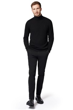 Spodnie Chino Slim Fit Czarne z Bawełną Próchnik PM2 W36/L30