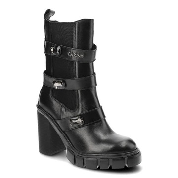 Czarne Botki Carinii Eleganckie Buty Na Słupku
