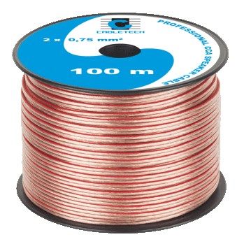 30m Kabel PRZEWÓD GŁOŚNIKOWY 2x0,75mm CCA Solidny