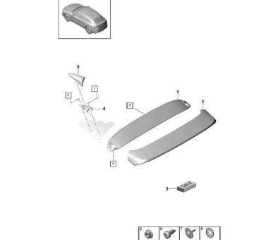 Spoiler krawędzi dachu PORSCHE CAYENNE 9Y3898933A
