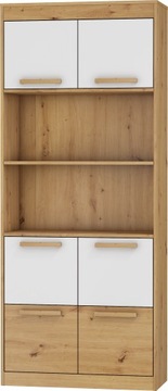 meble EMAX 31 regał W6D dąb artisan / biały połysk
