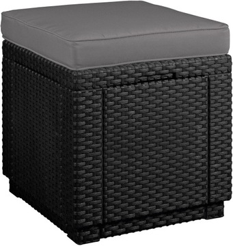 CUBE STOLIK Skrzynia RATTAN efekt PUFA + PODUSZKA