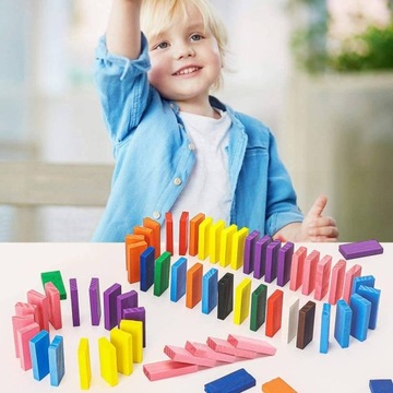 Деревянное домино для детей Деревянные кубики Деревянная игра 120 кубиков