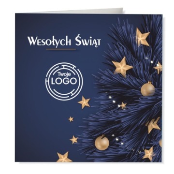 firmowa KARTKA ŚWIĄTECZNA - LOGO + KOPERTA