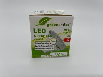 GreenAndCo GU 5.3 6W Светодиодные лампы Теплый белый 10 шт.