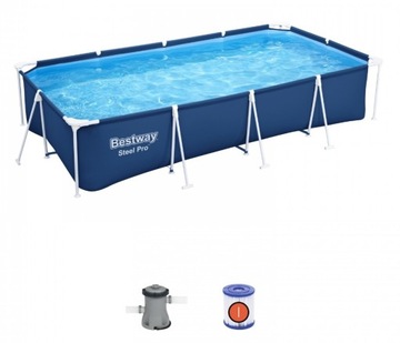 Basen stelażowy prostokątny Bestway 400 x 211 cm