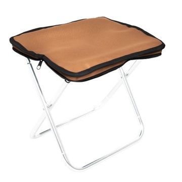 Portable Folding Stool Fold up Foot Rest Stool for Hiking Beach Khaki