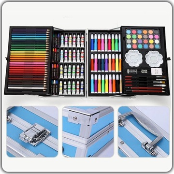 НАБОР ХУДОЖЕСТВЕННОЙ РАСКРАСКИ ДЛЯ ДЕТЕЙ + ЧЕМОДАН Фломастеры, мелки, краски