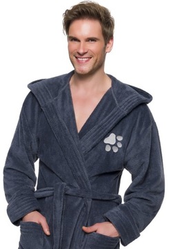 PAWKA SPORTS УНИКАЛЬНЫЙ МУЖСКОЙ ХАЛАТ С КАПЮШОНОМ, XXL