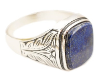 Srebrny 0,925 SYGNET wzór-29naturalny LAPIS LAZULI