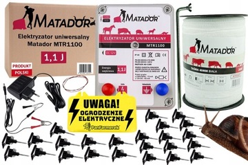 Ogrodzenie elektryczne ślimaki pastuch ODSTRASZA ELEKTRYZATOR TAŚMA 200M