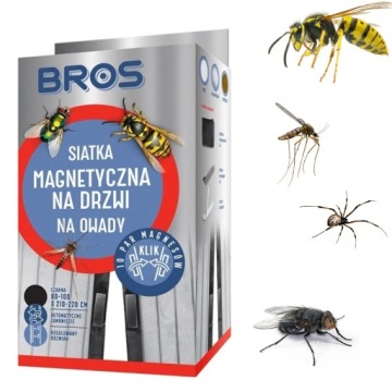 BROS SIATKA MAGNETYCZNA NA DRZWI 100x220cm CZARNA