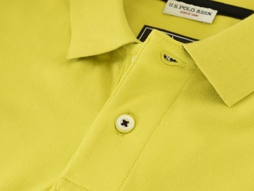 U.S. POLO ASSN. - MĘSKA KOSZULKA POLO KALE 197 65189 50336 214 LIMONKOWA