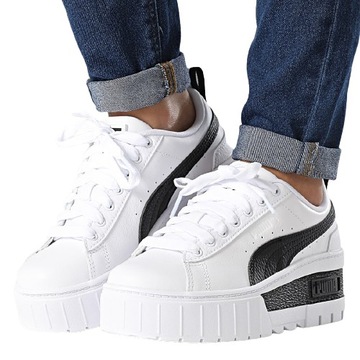 Buty Damskie Sportowe PUMA MAYZE WEDGE sportowe młodzieżowe białe 4
