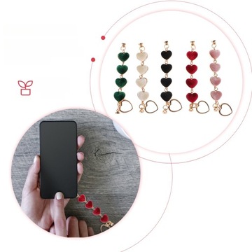 PLUSZOWY ŁAŃCUCH NA TELEFON DEKORACJA SMARTFONA 5SZT