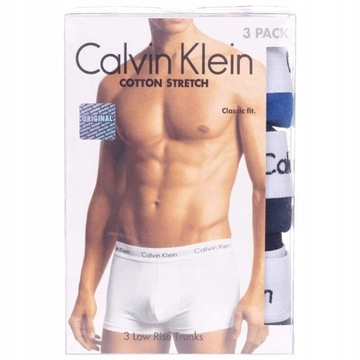 Bokserki męskie CALVIN KLEIN majtki 3 pary czarne/granatowe/niebieskie r.L