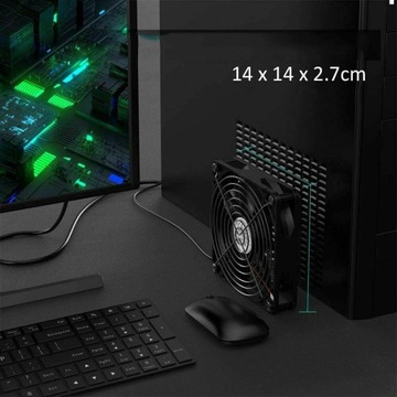 НАСТОЛЬНЫЕ ВЕНТИЛЯТОРЫ ДЛЯ ПК МОЩНЫЕ USB 14 СМ
