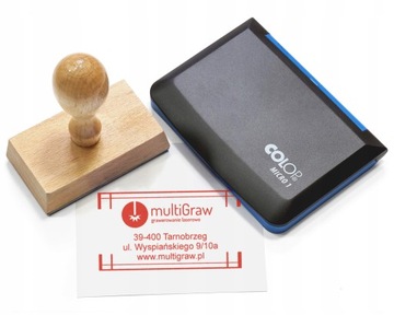 Stempel ręczny 70x40mm pieczątka z Twoim LOGO decoupage poduszka tuszująca