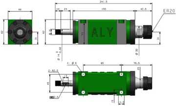 Тихоходный шпиндель ER20