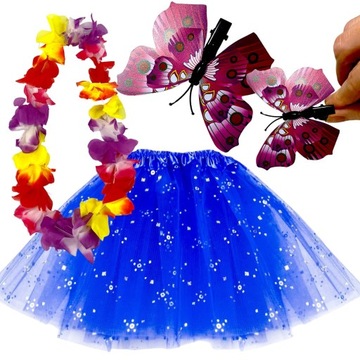 KWIECISTY STRÓJ PANI WIOSNA KWIATY MOTYL LATO TIULOWA SPÓDNICZKA