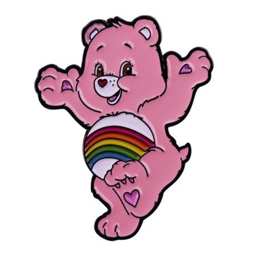 OZDOBA LGBT BROSZKA PRZYPINKA RÓŻOWY MIŚ TĘCZA