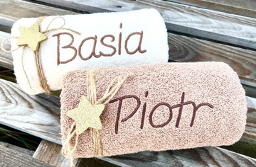 Prezent na Święta Ręczniki z Haftem Imię Imiona