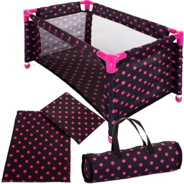 DUŻE ŁÓŻECZKO ŁÓŻKO DLA LALEK POŚCIEL TORBA DORIS