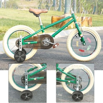 БОКОВЫЕ ПОДДЕРЖИВАЮЩИЕ КОЛЕСА ДЛЯ ВЕЛОСИПЕДА 12–20 ДЮЙМОВ, ЧЕРНЫЕ УНИВЕРСАЛЬНЫЕ