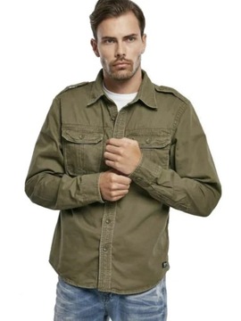 Košeľa s dlhým rukávom BRANDIT Vintage Shirt Oliv L