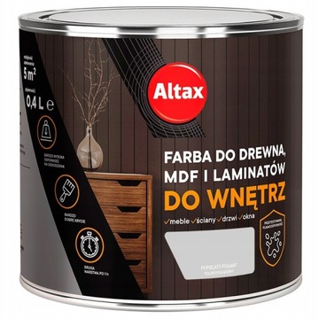 Farba do drewna mdf laminatu 750ML POPIELATY ALTAX