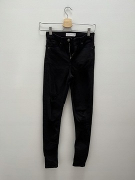 Topshop jamie spodnie jeans rurki DZIURY 25 36