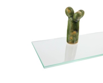 Półka szklana łazienkowa przezroczysta bezbarwna szkło 4 mm float 12x50 cm