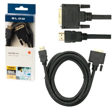 KABEL PRZEWÓD HDMI - DVI 18+1 TV PC 4K FHD 3m KONWERTER MONITOR PROJEKTOR