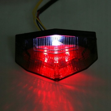 CZERWONE ŚWIATŁO STOP LED TYLNE Z KIERUNKOWSKAZEM HAMULCA DO MOTOCYKLA 12V